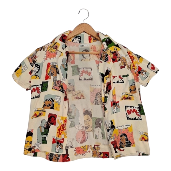 Comic Print Short Sleeve Shirt By : Reformation - Picture 2 of 5
